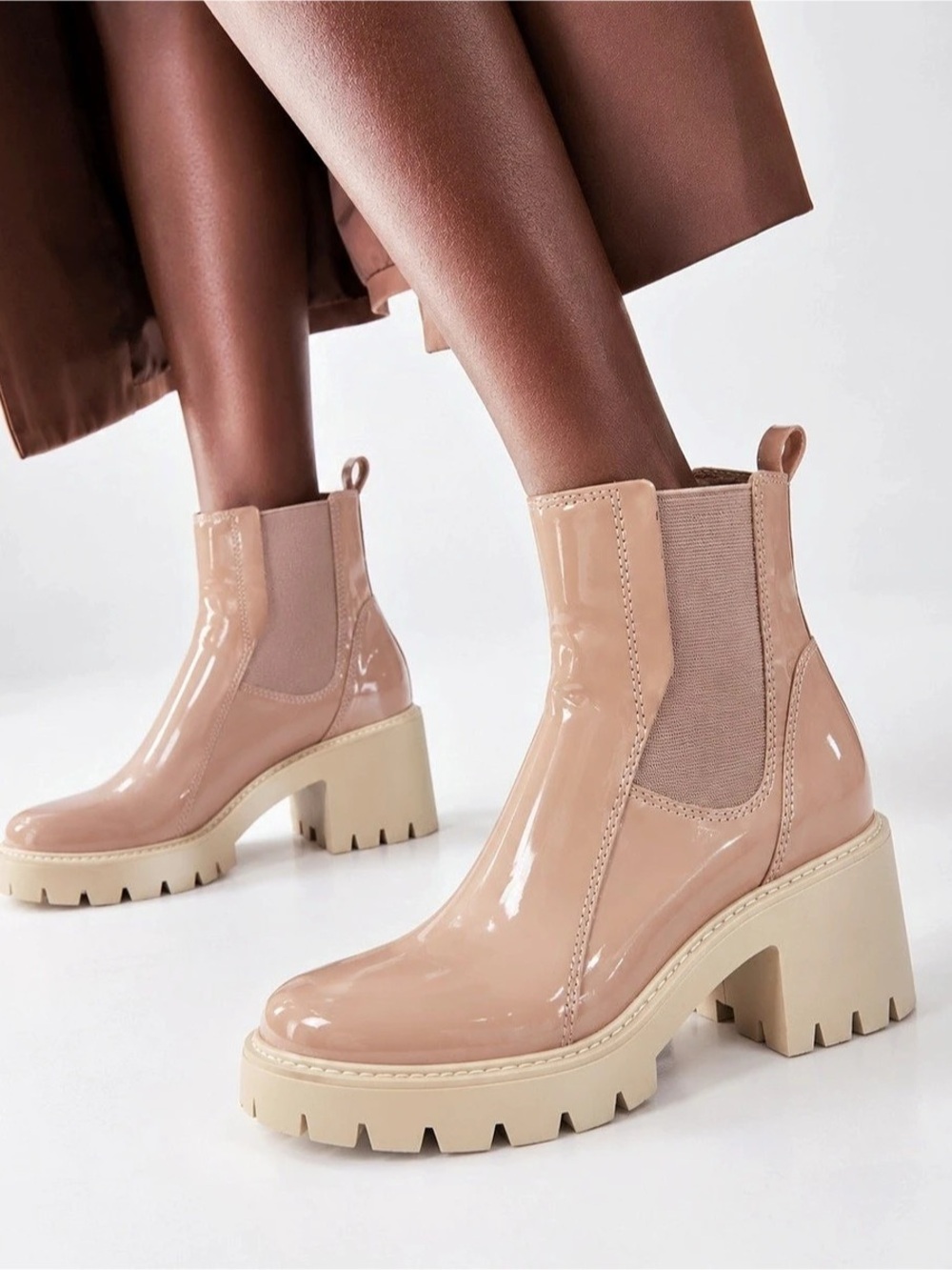 Dolce Vita Stormy H2O Rose Patent Chelsea Boots 9.5 NWOB